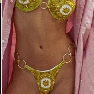 Monica Hansen Gold RING BIKINI BOTTOM - SUN KISSED NWT